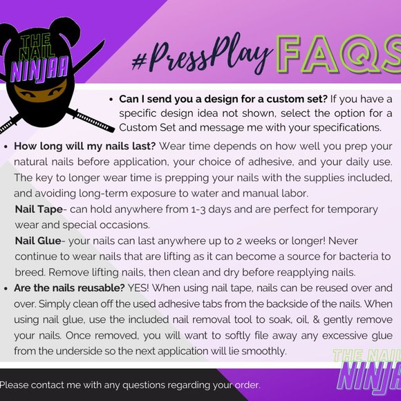 #PressPlay x The Nail Ninjaa  Sizing Kit - Picture 6 of 9